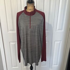 BNWT Levelwear Maroon & Gray Quarter Zip Pullover